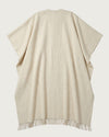 HIGHLAND handwoven yak wool poncho flat lay detail, natural ivory tone — Traces of the World
